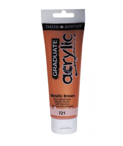 Daler Rowney Graduate Pintura Acrilica - Tubo de Plastico - 120ml - Color Marron Metalico