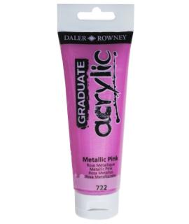 Daler Rowney Graduate Pintura Acrilica - Tubo de Plastico - 120ml - Color Rosa Metalico