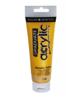 Daler Rowney Graduate Pintura Acrilica - Tubo de Plastico - 120ml - Color Amarillo Metalico