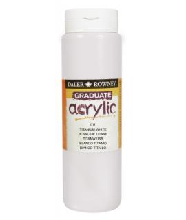Daler Rowney Graduate Pintura Acrilica - Botella de Plastico - 500ml - Color Blanco Titanio