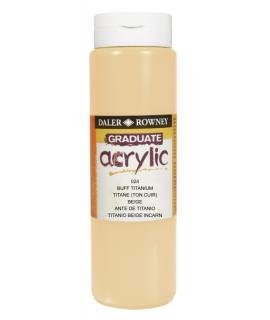 Daler Rowney Graduate Pintura Acrilica - Botella de Plastico - 500ml - Color Titanio Buff