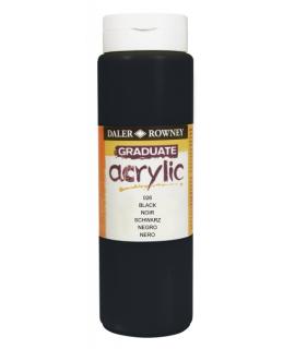 Daler Rowney Graduate Pintura Acrilica - Botella de Plastico - 500ml - Color Negro