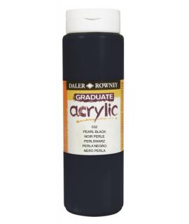 Daler Rowney Graduate Pintura Acrilica - Botella de Plastico - 500ml - Color Negro Perla
