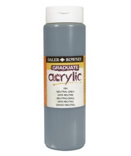 Daler Rowney Graduate Pintura Acrilica - Botella de Plastico - 500ml - Color Gris Neutro