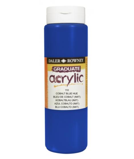 Daler Rowney Graduate Pintura Acrilica - Botella de Plastico - 500ml - Color Azul Cobalto