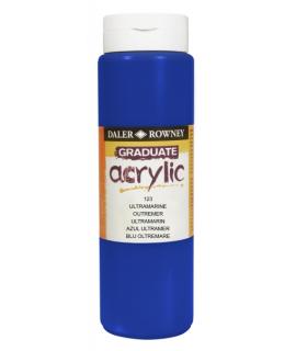 Daler Rowney Graduate Pintura Acrilica - Botella de Plastico - 500ml - Color Azul Ultramarino