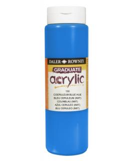 Daler Rowney Graduate Pintura Acrilica - Botella de Plastico - 500ml - Color Azul Ceruleo