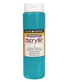 Daler Rowney Graduate Pintura Acrilica - Botella de Plastico - 500ml - Color Turquesa Ftalo