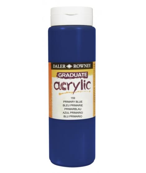 Daler Rowney Graduate Pintura Acrilica - Botella de Plastico - 500ml - Color Azul Primario