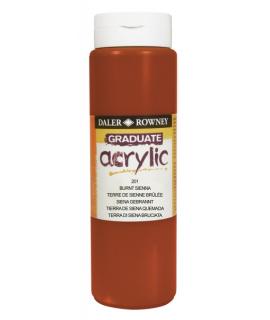 Daler Rowney Graduate Pintura Acrilica - Botella de Plastico - 500ml - Color Siena Quemada