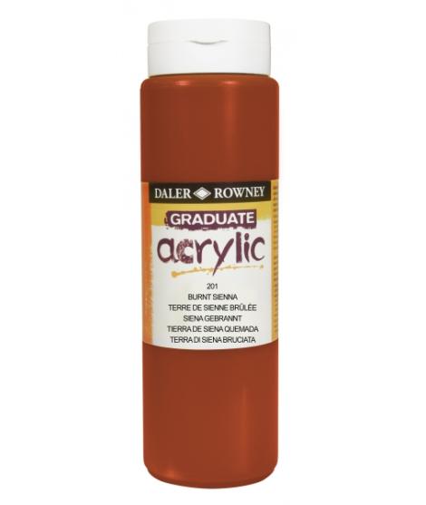 Daler Rowney Graduate Pintura Acrilica - Botella de Plastico - 500ml - Color Siena Quemada