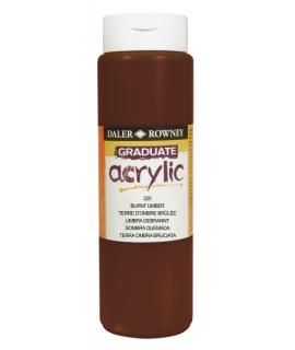 Daler Rowney Graduate Pintura Acrilica - Botella de Plastico - 500ml - Color Sombra Tostada