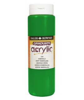 Daler Rowney Graduate Pintura Acrilica - Botella de Plastico - 500ml - Color Verde Esmeralda