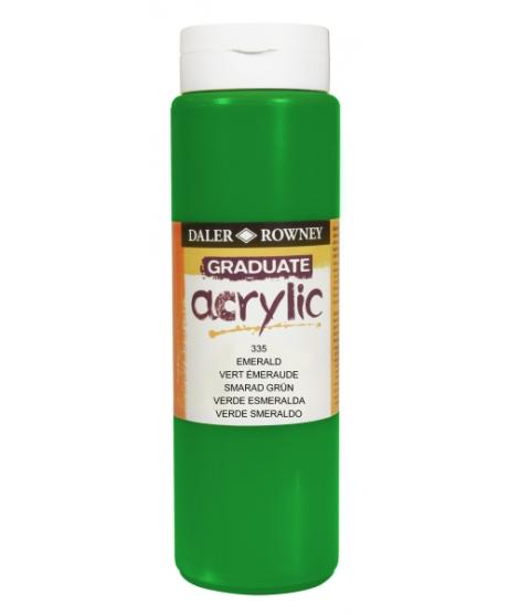 Daler Rowney Graduate Pintura Acrilica - Botella de Plastico - 500ml - Color Verde Esmeralda