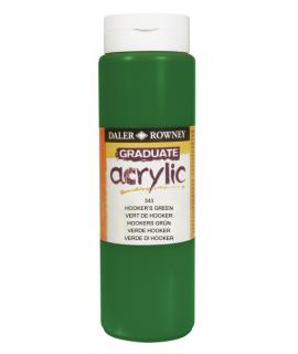 Daler Rowney Graduate Pintura Acrilica - Botella de Plastico - 500ml - Color Verde Hooker