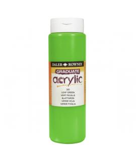 Daler Rowney Graduate Pintura Acrilica - Botella de Plastico - 500ml - Color Verde Hoja