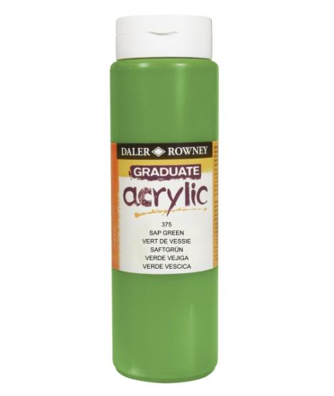 Daler Rowney Graduate Pintura Acrilica - Botella de Plastico - 500ml - Color Verde Vejiga