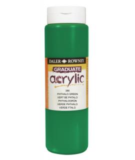 Daler Rowney Graduate Pintura Acrilica - Botella de Plastico - 500ml - Color Verde Ftalo