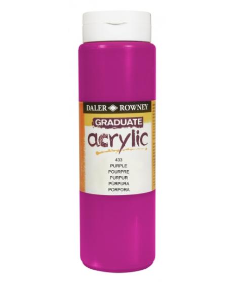 Daler Rowney Graduate Pintura Acrilica - Botella de Plastico - 500ml - Color Lila