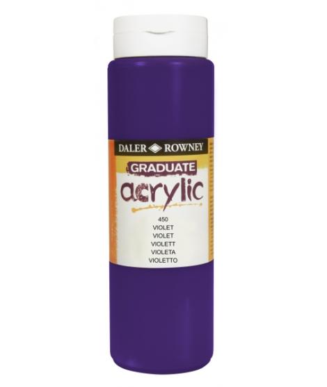 Daler Rowney Graduate Pintura Acrilica - Botella de Plastico - 500ml - Color Violeta