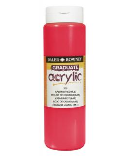 Daler Rowney Graduate Pintura Acrilica - Botella de Plastico - 500ml - Color Rojo de Cadmio