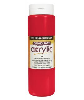 Daler Rowney Graduate Pintura Acrilica - Botella de Plastico - 500ml - Color Rojo de Cadmio Profundo