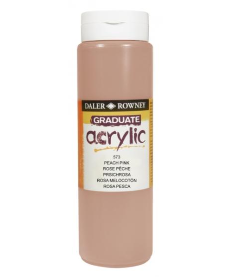 Daler Rowney Graduate Pintura Acrilica - Botella de Plastico - 500ml - Color Rosa Melocoton