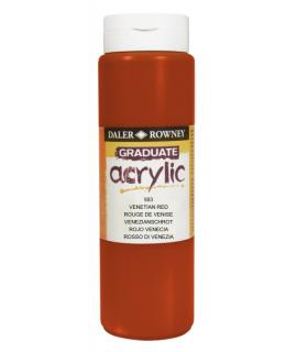 Daler Rowney Graduate Pintura Acrilica - Botella de Plastico - 500ml - Color Rojo Veneciano