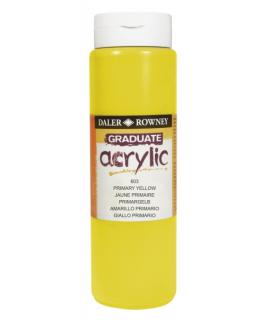 Daler Rowney Graduate Pintura Acrilica - Botella de Plastico - 500ml - Color Amarillo Primario