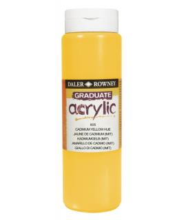 Daler Rowney Graduate Pintura Acrilica - Botella de Plastico - 500ml - Color Amarillo de Cadmio