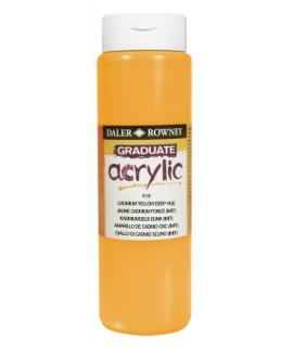 Daler Rowney Graduate Pintura Acrilica - Botella de Plastico - 500ml - Color Amarillo de Cadmio Profundo