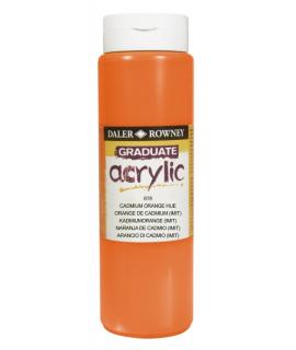 Daler Rowney Graduate Pintura Acrilica - Botella de Plastico - 500ml - Color Naranja de Cadmio