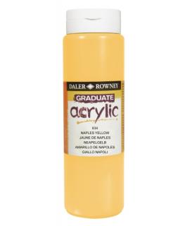 Daler Rowney Graduate Pintura Acrilica - Botella de Plastico - 500ml - Color Amarillo de Napoles