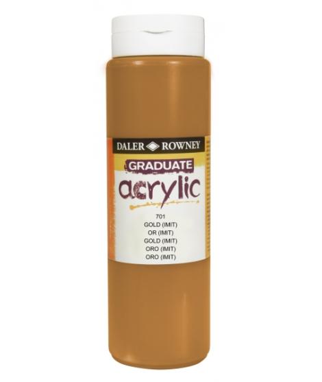 Daler Rowney Graduate Pintura Acrilica - Botella de Plastico - 500ml - Color Imitacion Oro