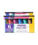 Daler Rowney Graduate Pack de 6 Pinturas Acrilicas - Set Metalico - 75ml - Colores Surtidos