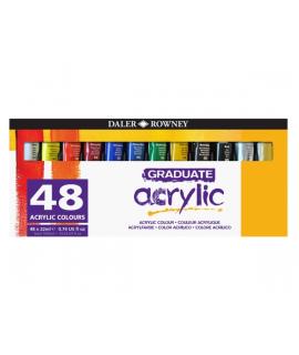Daler Rowney Graduate Pack de 48 Pinturas Acrilicas - 22ml - Colores Surtidos