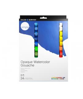 Daler Rowney Simply Pack de 24 Tubos de Temperas Gouache - 18ml - Colores Surtidos