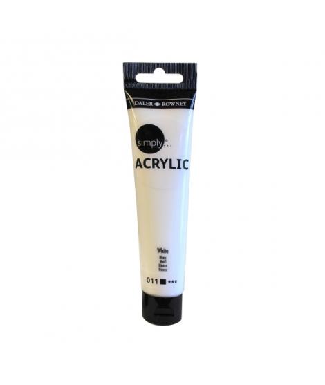 Daler Rowney Simply Pintura Acrilica - Tubo de Plastico - 75ml - Color Blanco