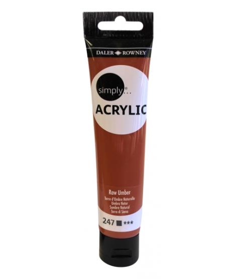 Daler Rowney Simply Pintura Acrilica - Tubo de Plastico - 75ml - Color Sombra Natural