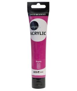 Daler Rowney Simply Pintura Acrilica - Tubo de Plastico - 75ml - Color Magenta