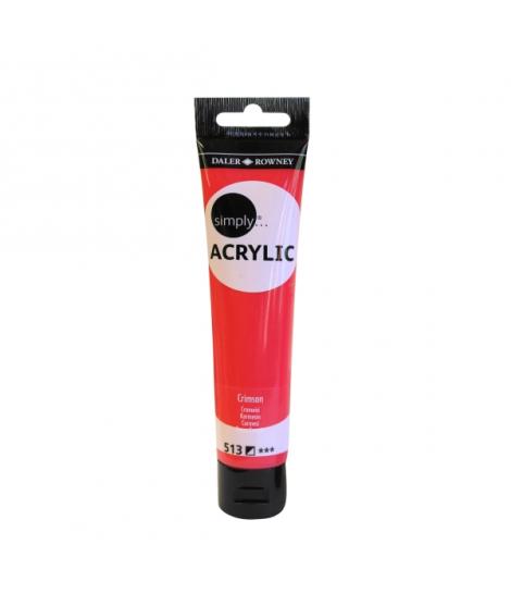 Daler Rowney Simply Pintura Acrilica - Tubo de Plastico - 75ml - Color Carmesi