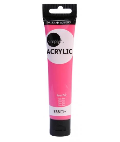 Daler Rowney Simply Pintura Acrilica - Tubo de Plastico - 75ml - Color Rosa Neon