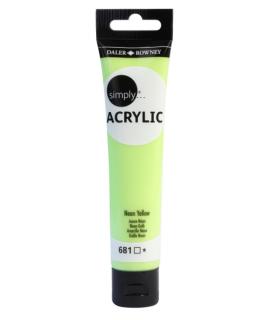 Daler Rowney Simply Pintura Acrilica - Tubo de Plastico - 75ml - Color Amarillo Neon