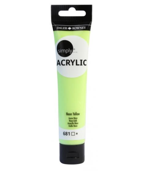 Daler Rowney Simply Pintura Acrilica - Tubo de Plastico - 75ml - Color Amarillo Neon