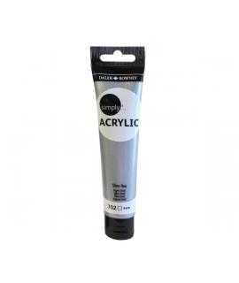 Daler Rowney Simply Pintura Acrilica - Tubo de Plastico - 75ml - Color Plata