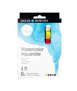 Daler Rowney Simply Pack de 6 Acuarelas - 12ml - Colores Surtidos