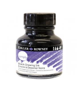 Daler Rowney Simply Tinta Acrilica - Botella de Cristal con Pipeta - 29.5ml - Color Negro