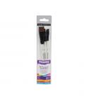 Daler Rowney Graduate Pack de 3 Pinceles Multitecnica - Pelo Sintetico - Mango Corto