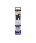 Daler Rowney Graduate Pack de 3 Pinceles para Acuarelas - Pelo Sintetico y de Cabra - Mango Corto
