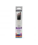 Daler Rowney Graduate Pack de 3 Pinceles Multitecnica - Pelo Sintetico - Mango Corto